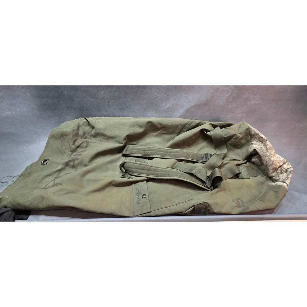 US Military Issue Olive Drab Canvas Duffel Sea Bag Backpack Tactical Large‎ 37in